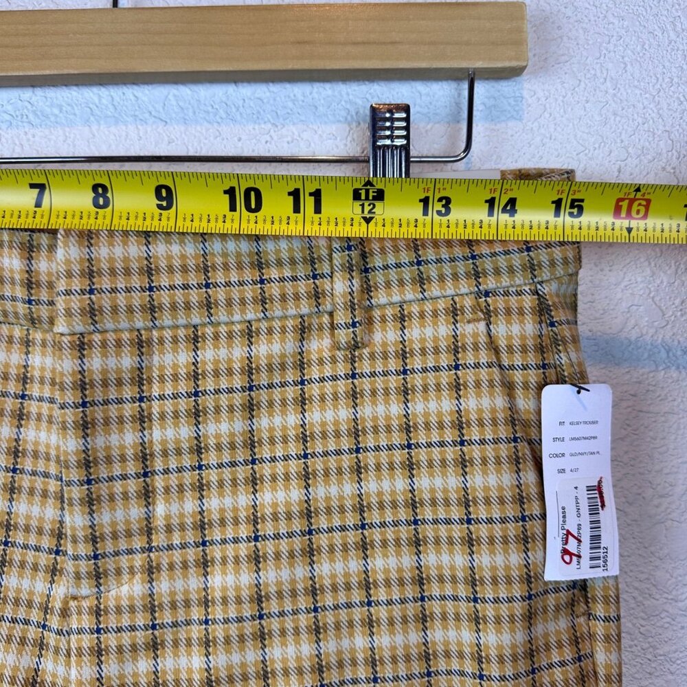 NWT Liverpool Yellow Plaid Trousers Womens Size 4 Rockabilly Pin Up Goth Retro - Picture 6 of 11